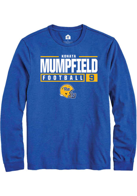 Konata Mumpfield Rally Mens Blue Pitt Panthers NIL Stacked Box Tee