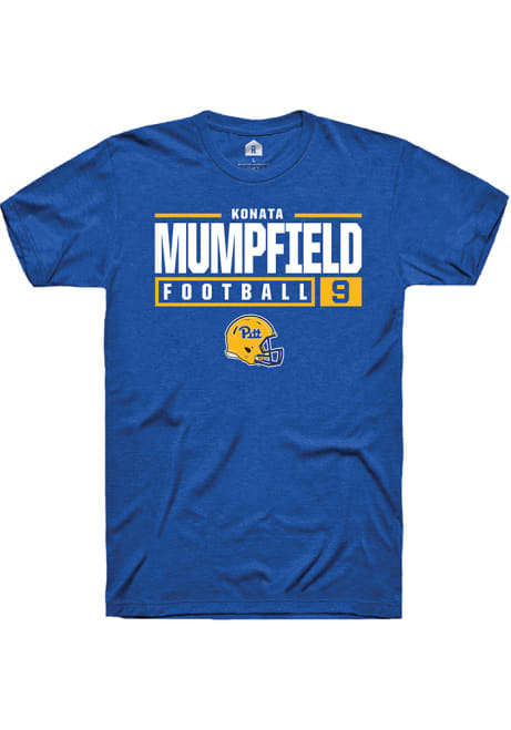 Konata Mumpfield Blue Pitt Panthers NIL Stacked Box Short Sleeve T Shirt