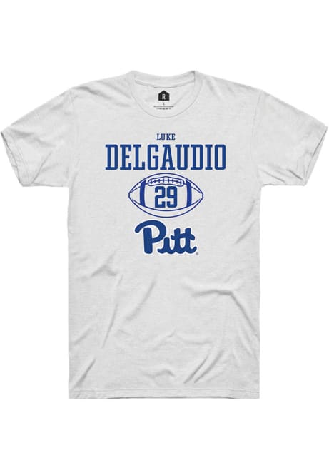 Luke DelGaudio White Pitt Panthers NIL Sport Icon Short Sleeve T Shirt