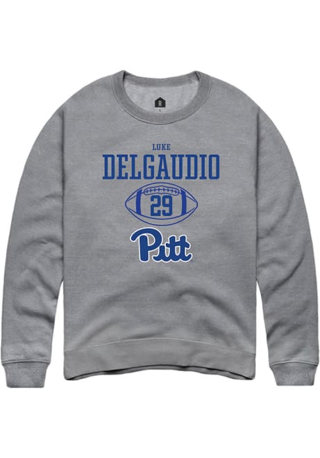 Luke DelGaudio Rally Mens Graphite Pitt Panthers NIL Sport Icon Crew Sweatshirt