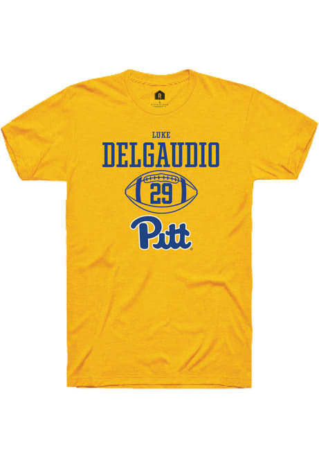 Luke DelGaudio Gold Pitt Panthers NIL Sport Icon Short Sleeve T Shirt