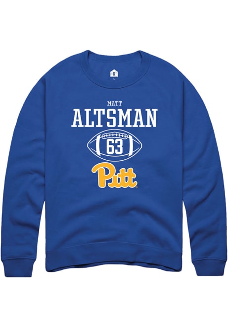 Matt Altsman Rally Mens Blue Pitt Panthers NIL Sport Icon Crew Sweatshirt