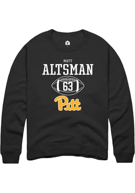 Matt Altsman Rally Mens Black Pitt Panthers NIL Sport Icon Crew Sweatshirt