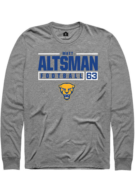 Matt Altsman Rally Mens Graphite Pitt Panthers NIL Stacked Box Tee