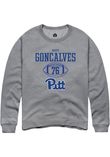 Matt Goncalves Rally Mens Graphite Pitt Panthers NIL Sport Icon Crew Sweatshirt