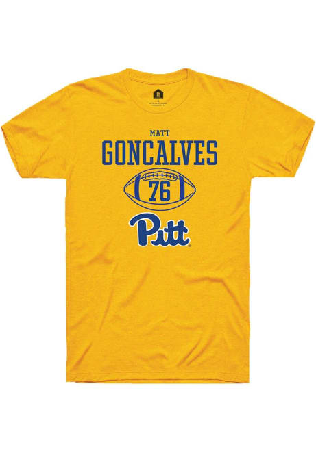 Matt Goncalves Gold Pitt Panthers NIL Sport Icon Short Sleeve T Shirt