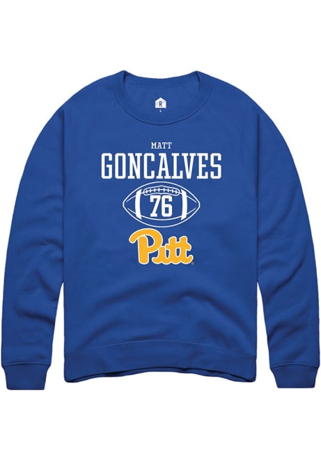 Matt Goncalves Rally Mens Blue Pitt Panthers NIL Sport Icon Crew Sweatshirt