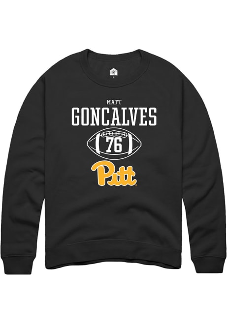 Matt Goncalves Rally Mens Black Pitt Panthers NIL Sport Icon Crew Sweatshirt