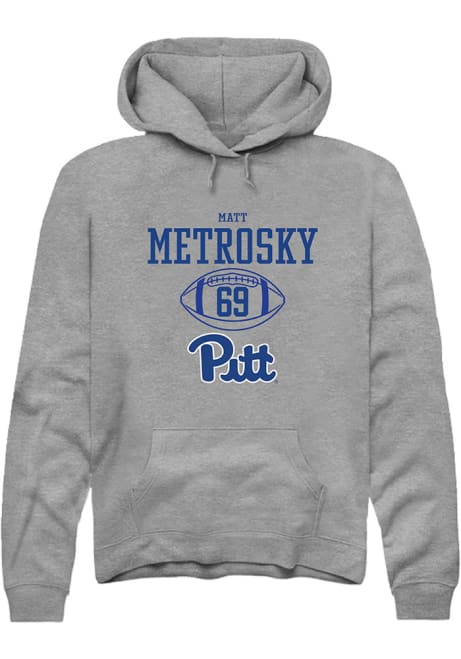 Matt Metrosky Rally Mens Graphite Pitt Panthers NIL Sport Icon Hooded Sweatshirt