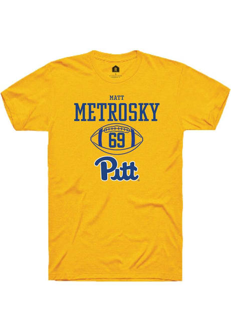 Matt Metrosky Gold Pitt Panthers NIL Sport Icon Short Sleeve T Shirt