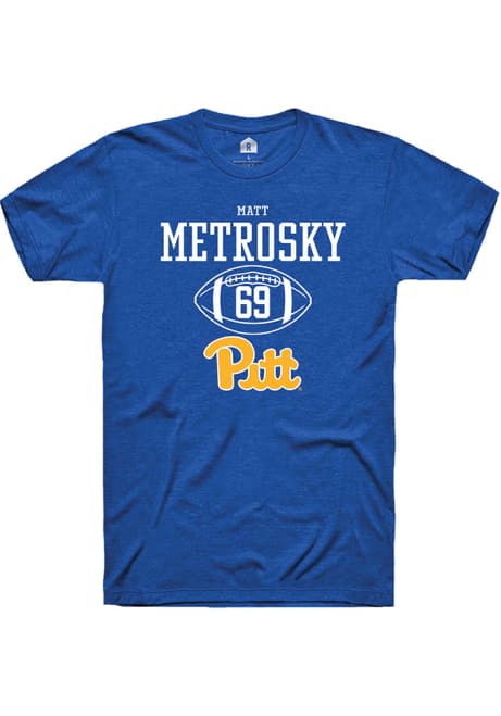 Matt Metrosky Blue Pitt Panthers NIL Sport Icon Short Sleeve T Shirt