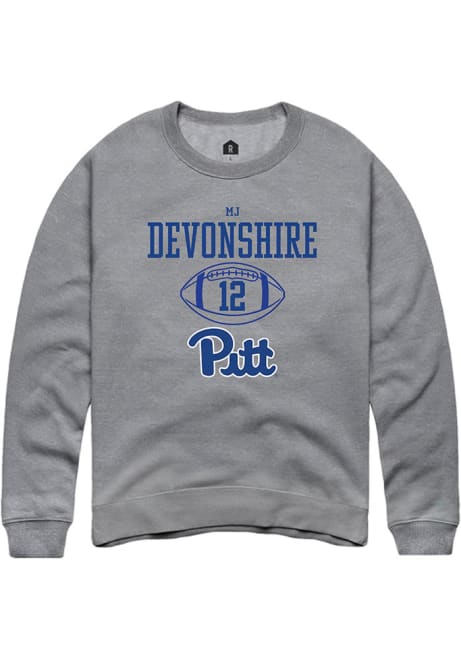 MJ Devonshire Rally Mens Graphite Pitt Panthers NIL Sport Icon Crew Sweatshirt