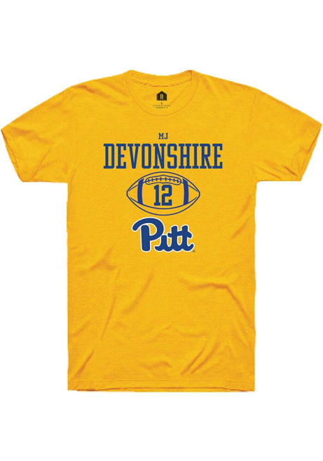 MJ Devonshire Gold Pitt Panthers NIL Sport Icon Short Sleeve T Shirt