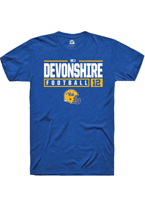 MJ Devonshire Blue Pitt Panthers NIL Stacked Box Short Sleeve T Shirt