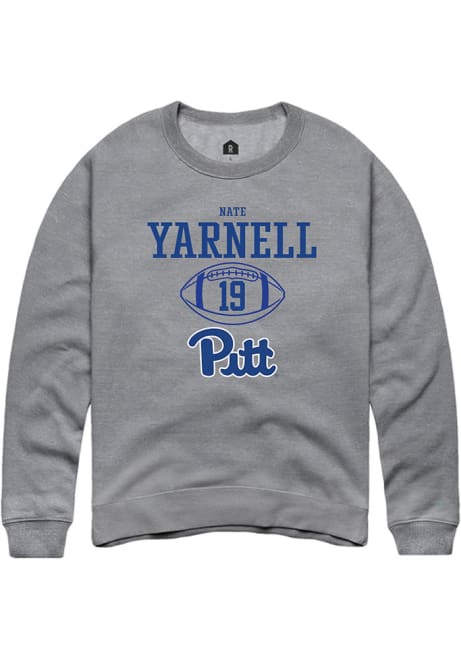 Nate Yarnell Rally Mens Graphite Pitt Panthers NIL Sport Icon Crew Sweatshirt