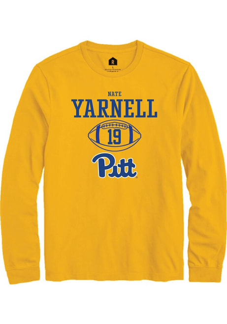 Nate Yarnell Rally Mens Gold Pitt Panthers NIL Sport Icon Tee