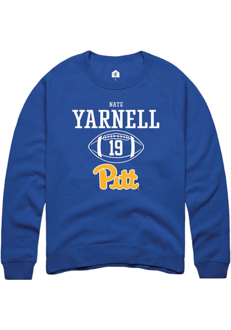 Nate Yarnell Rally Mens Blue Pitt Panthers NIL Sport Icon Crew Sweatshirt