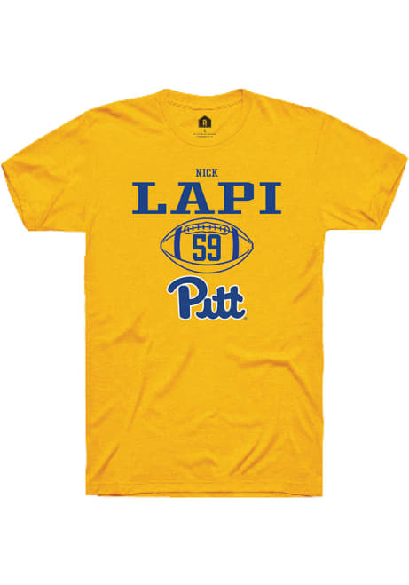 Nick Lapi Gold Pitt Panthers NIL Sport Icon Short Sleeve T Shirt