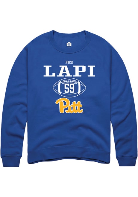 Nick Lapi Rally Mens Blue Pitt Panthers NIL Sport Icon Crew Sweatshirt