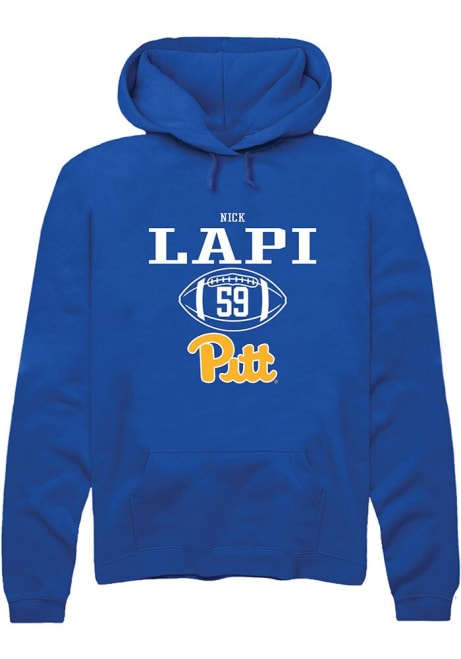 Nick Lapi Rally Mens Blue Pitt Panthers NIL Sport Icon Hooded Sweatshirt