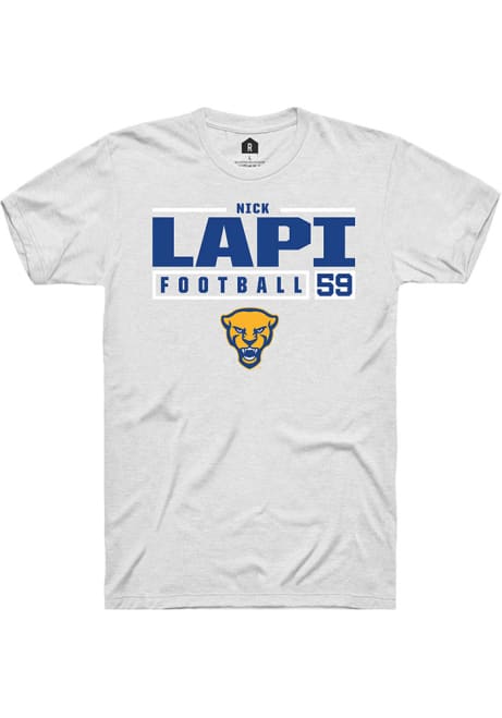 Nick Lapi White Pitt Panthers NIL Stacked Box Short Sleeve T Shirt