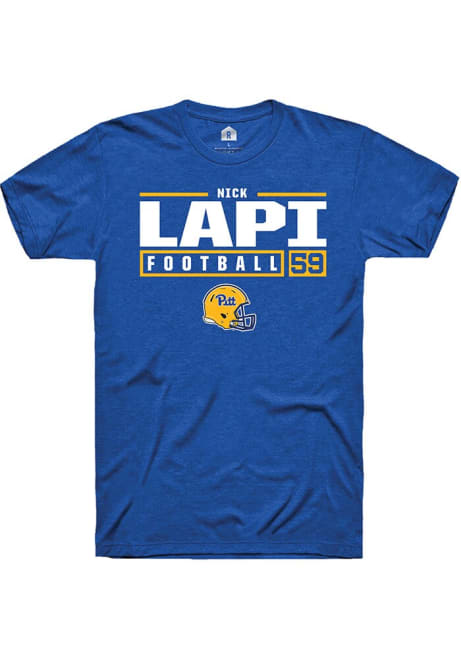 Nick Lapi Blue Pitt Panthers NIL Stacked Box Short Sleeve T Shirt