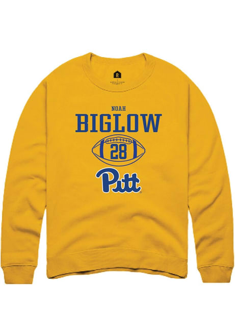 Noah Biglow Rally Mens Gold Pitt Panthers NIL Sport Icon Crew Sweatshirt