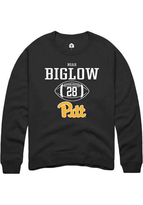 Noah Biglow Rally Mens Black Pitt Panthers NIL Sport Icon Crew Sweatshirt