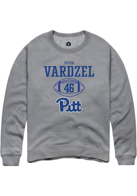 Peter Vardzel Rally Mens Graphite Pitt Panthers NIL Sport Icon Crew Sweatshirt