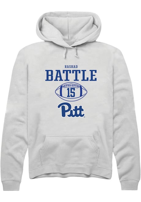 Rashad Battle Rally Mens White Pitt Panthers NIL Sport Icon Hooded Sweatshirt