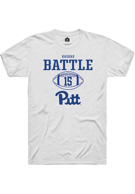 Rashad Battle White Pitt Panthers NIL Sport Icon Short Sleeve T Shirt