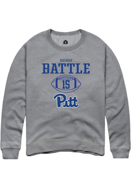 Rashad Battle Rally Mens Graphite Pitt Panthers NIL Sport Icon Crew Sweatshirt