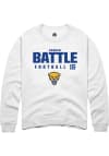 Main image for Rashad Battle Rally Mens White Pitt Panthers NIL Stacked Box Crew Sweatshirt