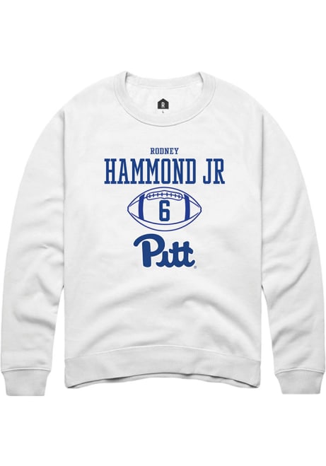 Rodney Hammond Jr. Rally Mens White Pitt Panthers NIL Sport Icon Crew Sweatshirt