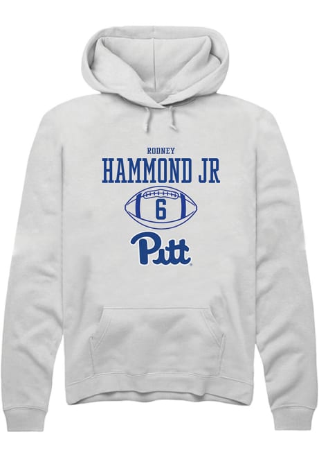 Rodney Hammond Jr. Rally Mens White Pitt Panthers NIL Sport Icon Design Hooded Sweatshirt