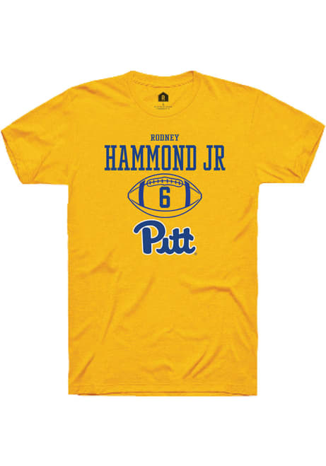 Rodney Hammond Jr. Gold Pitt Panthers NIL Sport Icon Design Short Sleeve T Shirt