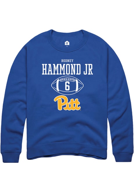 Rodney Hammond Jr. Rally Mens Blue Pitt Panthers NIL Sport Icon Design Crew Sweatshirt