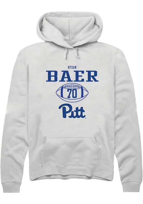 Ryan Baer Rally Mens White Pitt Panthers NIL Sport Icon Hooded Sweatshirt