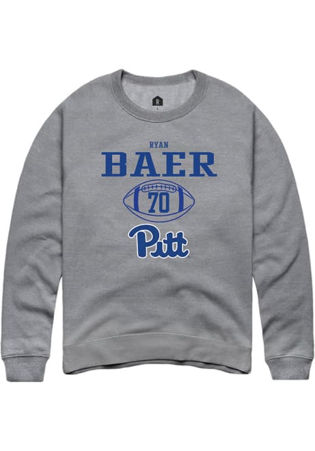 Ryan Baer Rally Mens Graphite Pitt Panthers NIL Sport Icon Crew Sweatshirt