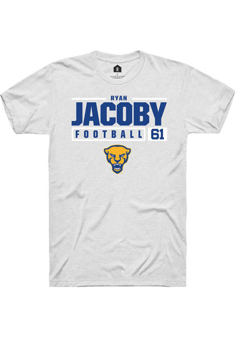 Ryan Jacoby White Pitt Panthers NIL Stacked Box Short Sleeve T Shirt