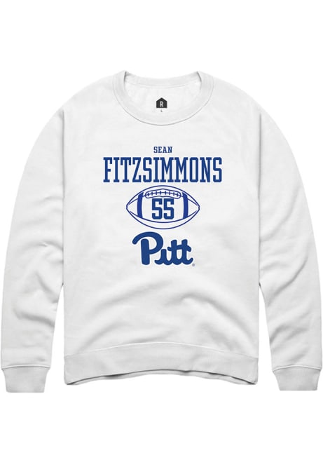 Sean FitzSimmons Rally Mens White Pitt Panthers NIL Sport Icon Crew Sweatshirt