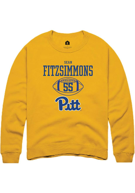 Sean FitzSimmons Rally Mens Gold Pitt Panthers NIL Sport Icon Crew Sweatshirt