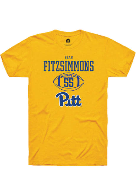 Sean FitzSimmons Gold Pitt Panthers NIL Sport Icon Short Sleeve T Shirt