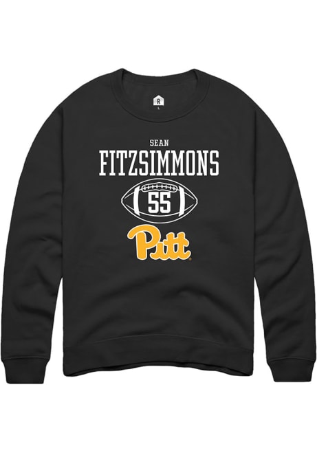 Sean FitzSimmons Rally Mens Black Pitt Panthers NIL Sport Icon Crew Sweatshirt