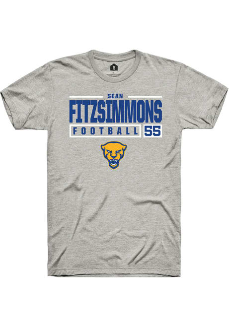 Sean FitzSimmons Ash Pitt Panthers NIL Stacked Box Short Sleeve T Shirt