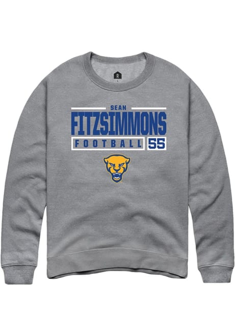 Sean FitzSimmons Rally Mens Graphite Pitt Panthers NIL Stacked Box Crew Sweatshirt