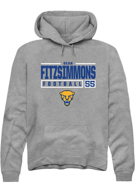 Sean FitzSimmons Rally Mens Graphite Pitt Panthers NIL Stacked Box Hooded Sweatshirt