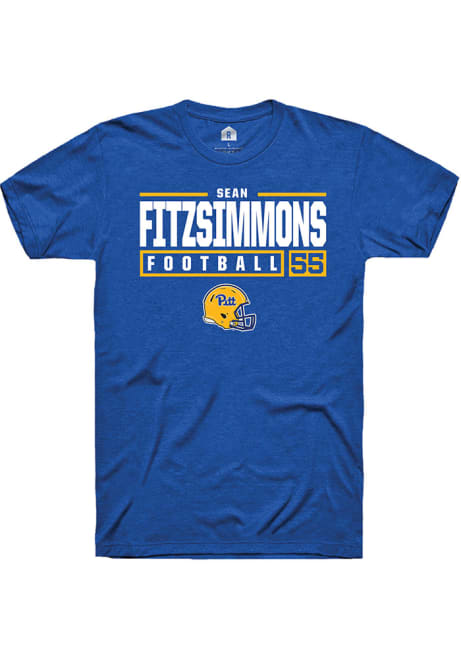 Sean FitzSimmons Blue Pitt Panthers NIL Stacked Box Short Sleeve T Shirt