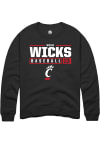 Main image for Noah Wicks Rally Mens Black Cincinnati Bearcats NIL Stacked Box Crew Sweatshirt