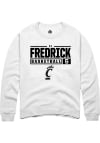 Main image for Cj Fredrick  Rally Cincinnati Bearcats Mens White NIL Stacked Box Long Sleeve Crew Sweatshirt